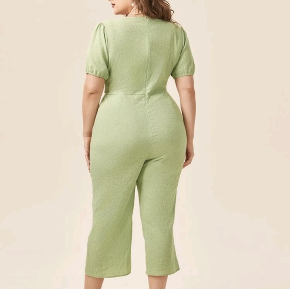 Plus Gingham print belted jumpsuit - Picture 3 of 4